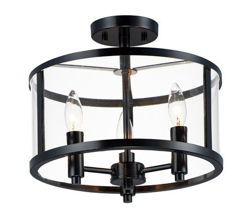 Sentinel Three Light Semi Flush Mount in Black (16|25250CLBK)