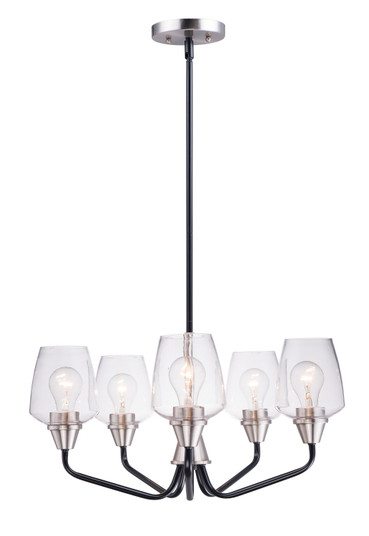 Goblet Five Light Chandelier in Black / Satin Nickel (16|26125CLBKSN)