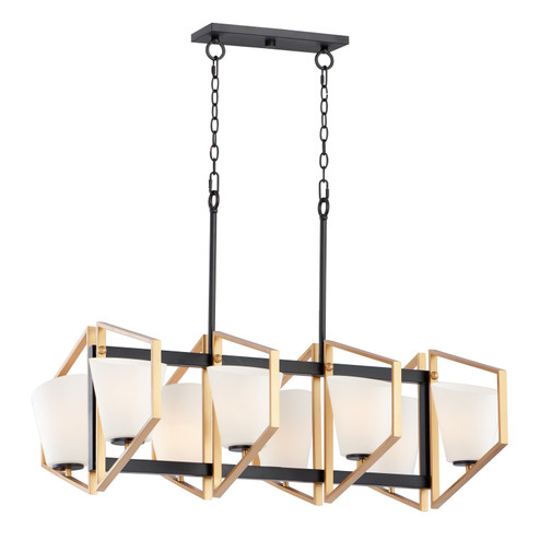 Oblique Eight Light Linear Pendant in Gold / Black (16|26358SWGLDBK)