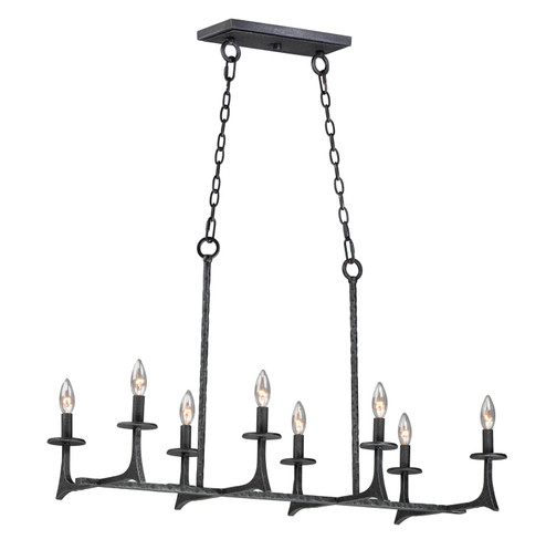 Anvil Eight Light Linear Pendant in Natural Iron (16|30307NI)