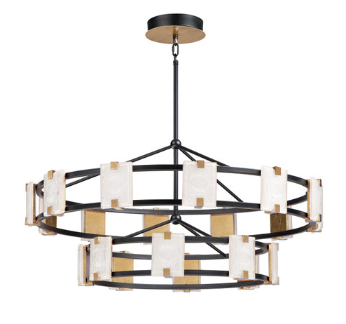 Radiant LED Chandelier in Black / Gold Leaf (16|39538CYBKGL)