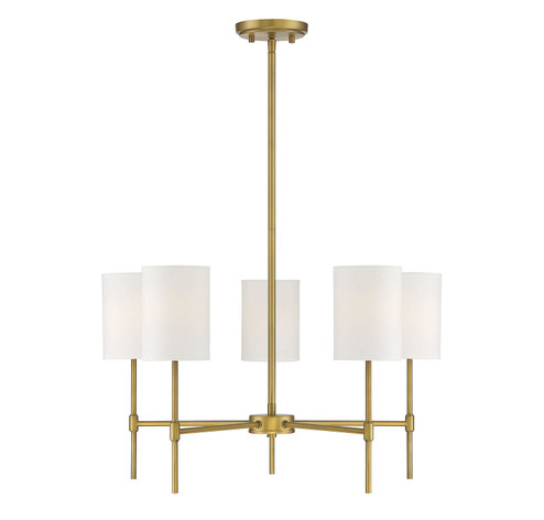 Mchan Five Light Chandelier in Natural Brass (446|M10067NB)