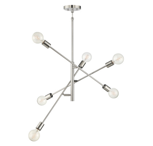 Six Light Chandelier in Polished Nickel (446|M10084PN)