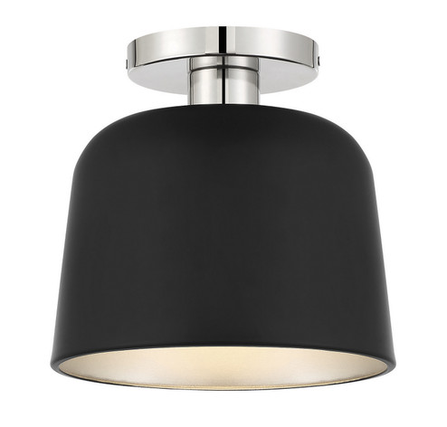 One Light Flush Mount in Matte Black with Polished Nickel (446|M60067MBKPN)