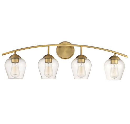 Mbath Four Light Bathroom Vanity in Natural Brass (446|M80033NB)