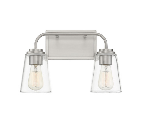 Mbath Two Light Bathroom Vanity Light in Brushed Nickel (446|M80043BN)