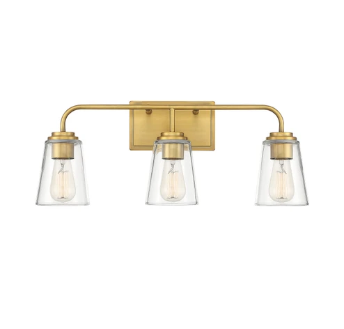 Mbath Three Light Bathroom Vanity in Natural Brass (446|M80044NB)