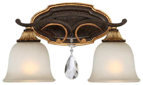 Chateau Nobles Two Light Bath in Raven Bronze With Sunburst Gold Leaf Highlights (29|N1462-652)