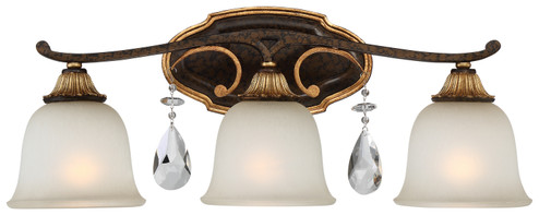 Chateau Nobles Three Light Bath in Raven Bronze With Sunburst Gold Leaf Highlights (29|N1463-652)