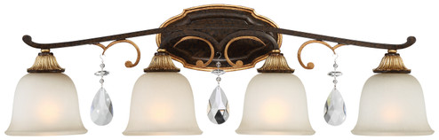 Chateau Nobles Four Light Bath in Raven Bronze With Sunburst Gold Leaf Highlights (29|N1464-652)