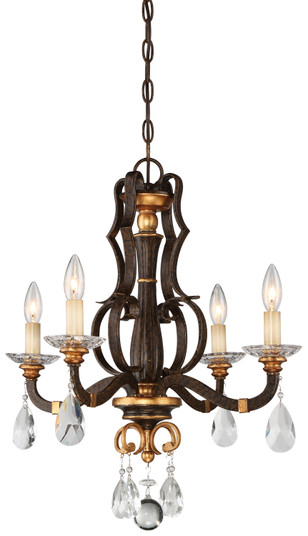 Chateau Nobles Four Light Mini Chandelier in Raven Bronze W/Sunburst Gold H (29|N6454-652)