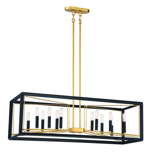 Sable Point 12 Light Pendant in Sand Black With Honey Gold (29|N7856-707)