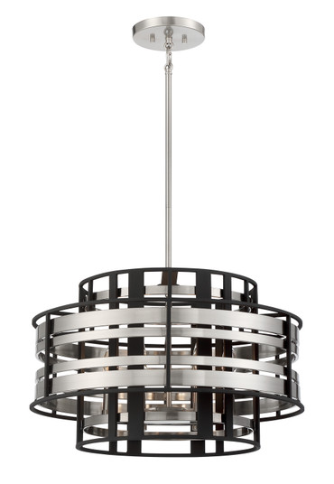 Presten Six Light Pendant in Brushed Nickle With Sand Coal (29|N7986-420)