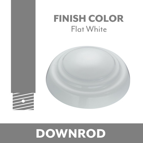 Pancake Ceiling Fan Downrod With Wire And Connector in Flat White (15|DR1560-WHF)