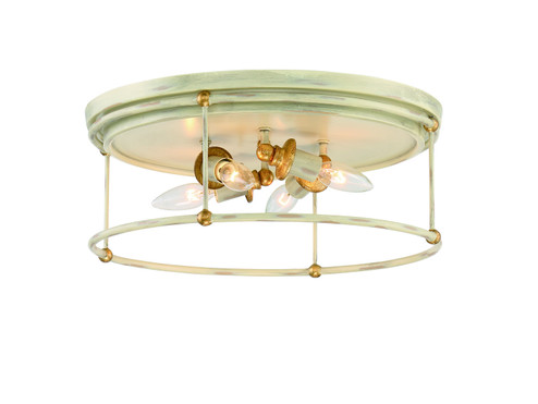 Westchester County Four Light Flush Mount in Farmhouse White w/Gilded Gold Leaf (7|1040-701)