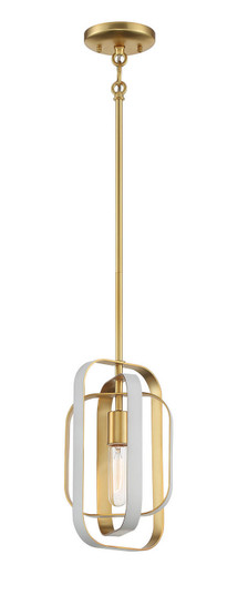 Aureum One Light Pendant in Matte White W/ Honey Gold (7|1211-706)