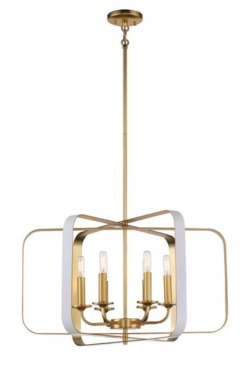 Aureum Six Light Pendant in Matte White W/ Honey Gold (7|1216-706)