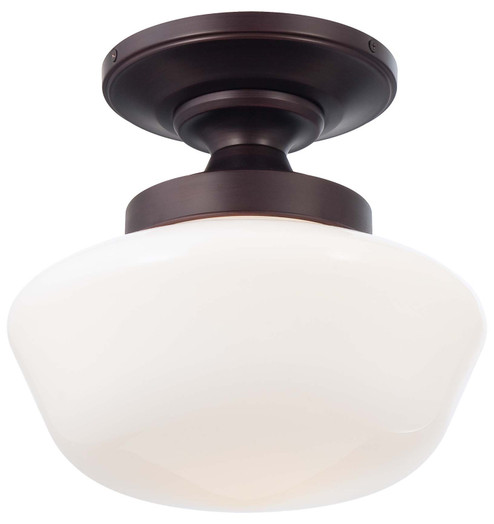 One Light Semi Flush Mount in Brushed Bronze (7|2255-576)