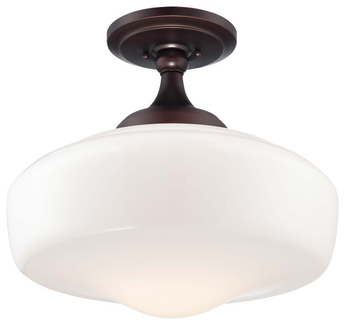 One Light Semi Flush Mount in Brushed Bronze (7|2259-576)