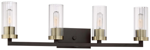 Ainsley Court Four Light Bath in Aged Kinston Bronze w/Brushed Brass Highlights (7|3044-560)
