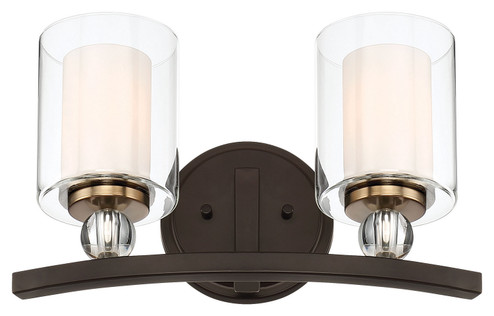 Studio 5 Two Light Bath in Painted Bronze w/Natural Brushed Brass (7|3072-416)