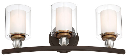 Studio 5 Three Light Bath in Painted Bronze w/Natural Brushed Brass (7|3073-416)