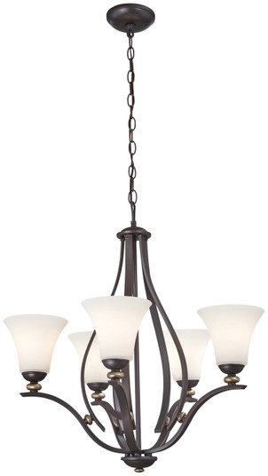 Shadowglen Five Light Chandelier in Lathan Bronze With Gold Highli (7|3285-589)