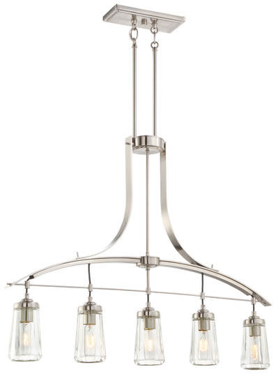 Poleis Five Light Island Pendant in Brushed Nickel (7|3306-84)