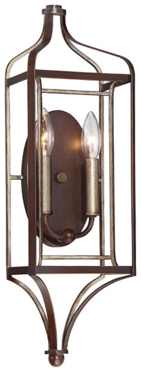 Astrapia Two Light Wall Sconce in Dark Rubbed Sienna w/Aged Silver (7|4342-593)