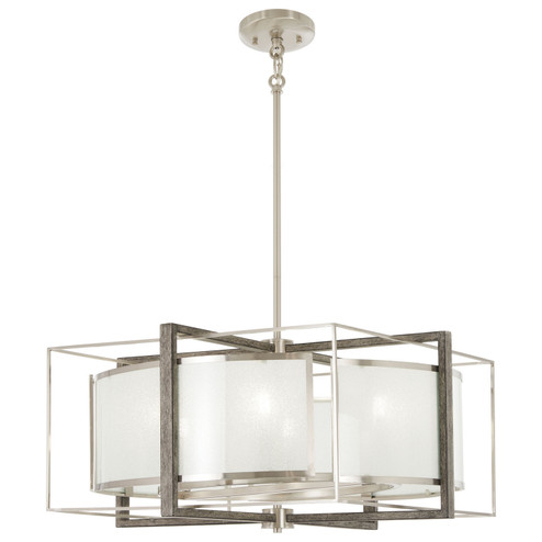 Tyson'S Gate Six Light Pendant in Brushed Nickel W/Shale Wood (7|4567-098)