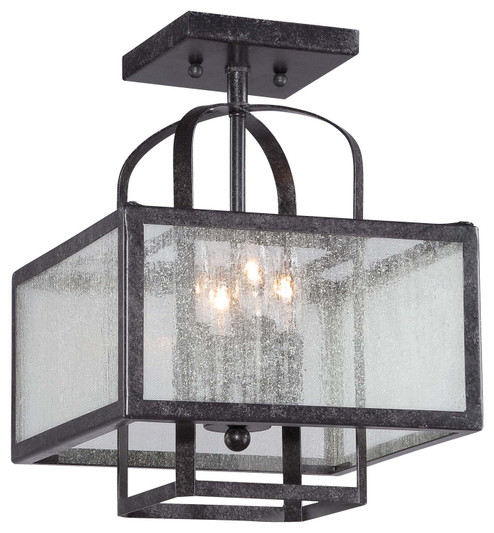 Camden Square Four Light Semi Flush Mount in Aged Charcoal (7|4876-283)