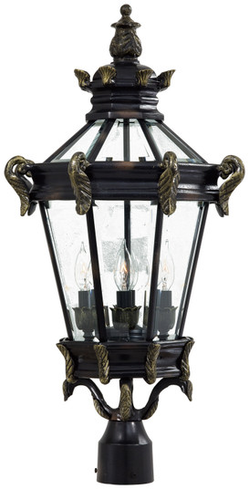 Stratford Hall Four Light Post Mount in Heritage W/ Gold Highlights (7|8936-95)