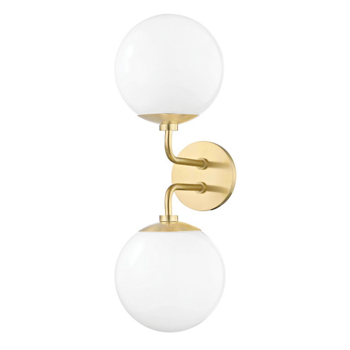 Stella Two Light Wall Sconce in Aged Brass (428|H105102-AGB)