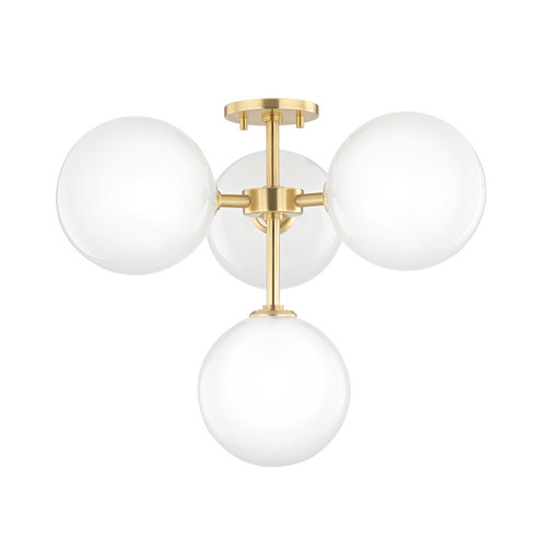 Ashleigh LED Semi Flush Mount in Aged Brass (428|H122604-AGB)