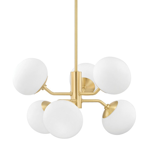 Estee Six Light Chandelier in Aged Brass (428|H134806-AGB) Estee Six Light Chandelier in Aged Brass (428|H134806-AGB)