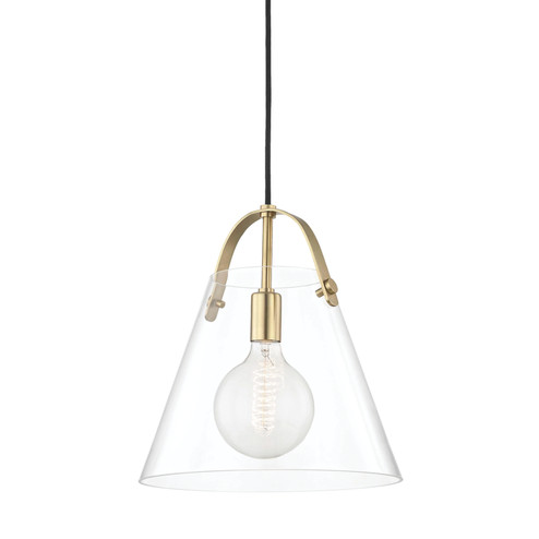 Karin One Light Pendant in Aged Brass (428|H162701L-AGB)