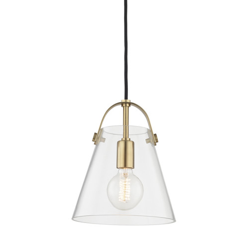 Karin One Light Pendant in Aged Brass (428|H162701S-AGB)