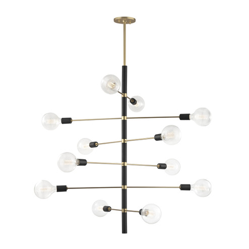 Astrid 12 Light Chandelier in Aged Brass (428|H178812-AGB/BK)