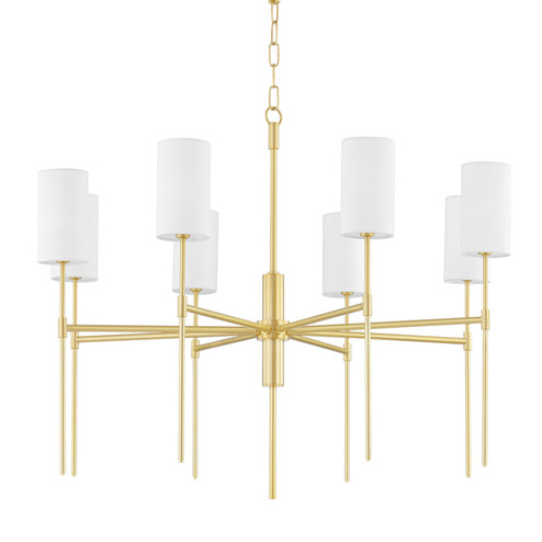 Olivia Eight Light Chandelier in Aged Brass (428|H223808-AGB)