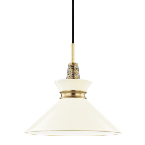 Kiki One Light Pendant in Aged Brass/Cream (428|H251701S-AGB/CR)