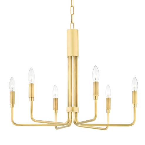 Brigitte Six Light Chandelier in Aged Brass (428|H261806-AGB)