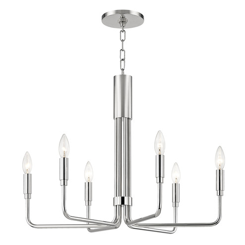 Brigitte Six Light Chandelier in Polished Nickel (428|H261806-PN)