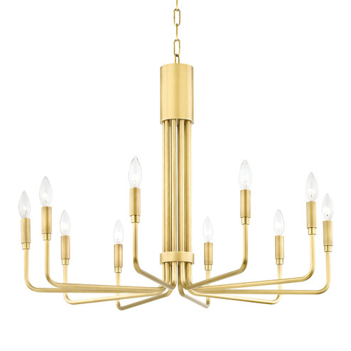 Brigitte Ten Light Chandelier in Aged Brass (428|H261810-AGB) Brigitte Ten Light Chandelier in Aged Brass (428|H261810-AGB)