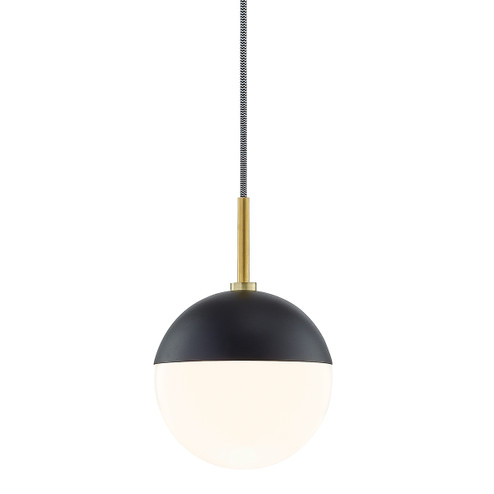 Renee One Light Pendant in Aged Brass/Black (428|H344701-AGB/BK)