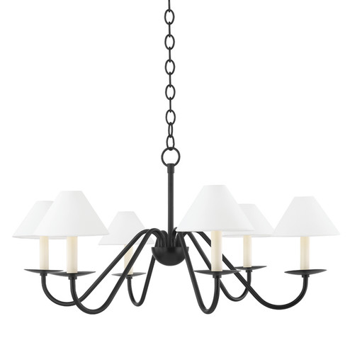 Lenore Six Light Chandelier in Soft Black (428|H464806-SBK)