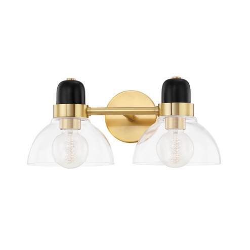 Camile Two Light Bath and Vanity in Aged Brass (428|H482302-AGB)