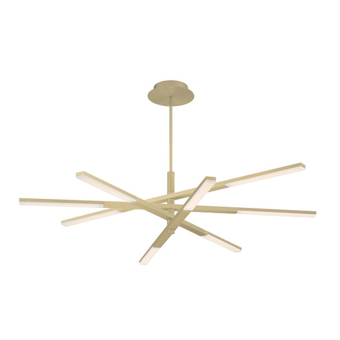 Stacked LED Chandelier in Brushed Brass (281|PD-50748-BR)