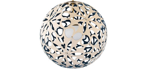 Groovy LED Chandelier in Cream/Blue & Brushed Nickel (281|PD-89948-CM/BL-BN)