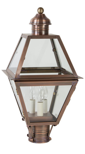 Boston Three Light Post Mount in Antique Copper (196|1003-AC-LT3-CLR)