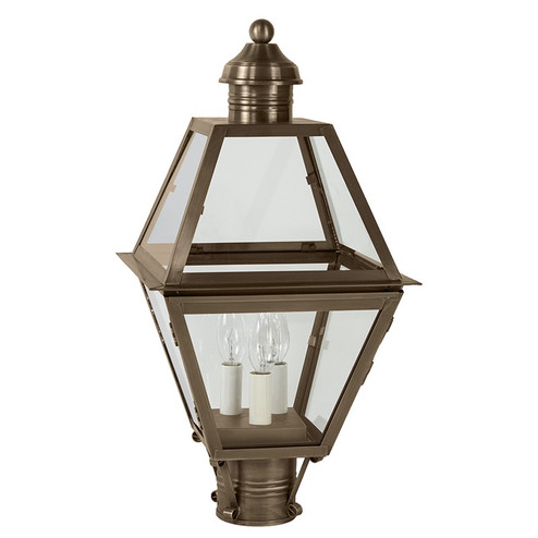 Boston Three Light Post Mount in Dark Antique Brass (196|1003-DAB-LT3-CLR)